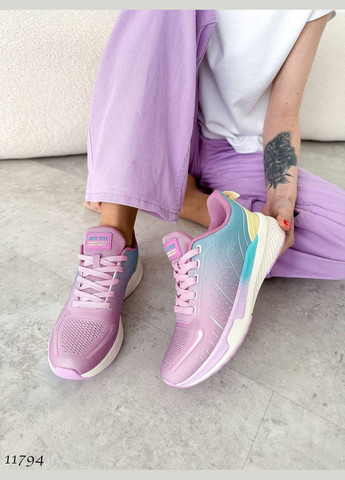 Розово-лиловые всесезонные легкие кроссовки No Brand