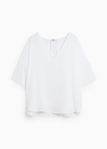 Белая летняя блуза с вырезом C&A