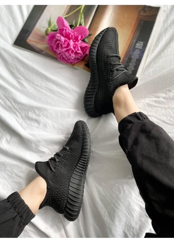 КРОССОВКИ ЖЕНСКИЕ ADIDAS YEEZY BOOST 350 BLACK АДИДАС ИЗИ БУСТ ЧЕРНЫЕ No Brand чёрные демисезоны (392009409)