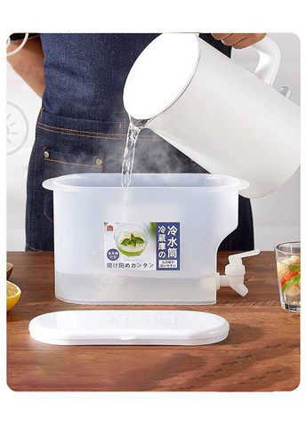 Функциональный диспенсер Dispenser 2л с дозатором, White для лимонада воды и сока Semi (334891446)