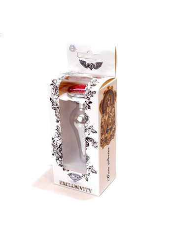 Анальная пробка с розовым кристаллом M "Jewellery silver butt plug pink" от Boss Series (363975924)