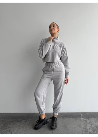 Женский спортивный костюм с укороченными худыми на молнии Україна (352193417)