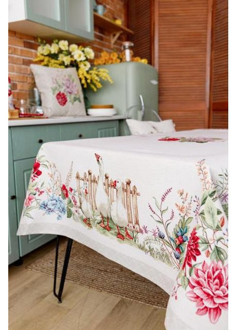 Гобеленова скатертина Гуси Різнокольоровий 135х140 см (8227) Прованс (361785112)