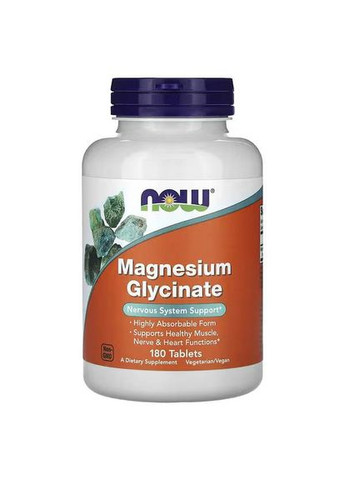 Гліцинат магнію, 180 таблеток Now Foods (361858494)