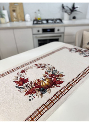 Доріжка на стіл гобеленова з шенілом 45x140 см. Bows/00499 No Brand (360890028)