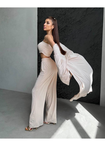 Жіночий костюм трійка: кардиган, топ та палаццо MonCher (363849281)