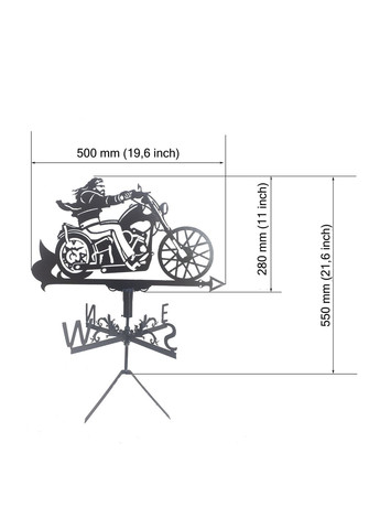 Флюгер Байкер, Мотоцикліст, флюгер на дах з металлу 2 мм. No Brand (368896720)