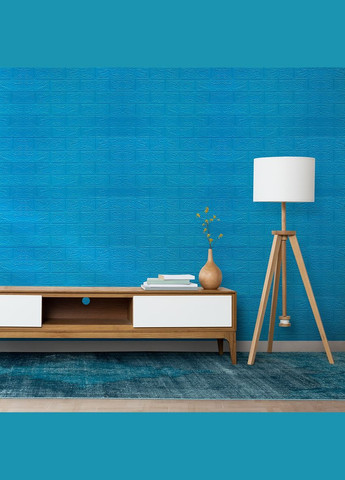 Самоклеюча декоративна 3D панель під синю цеглу в рулоні 20 м 20000x700x3мм 3D Loft (298400661)