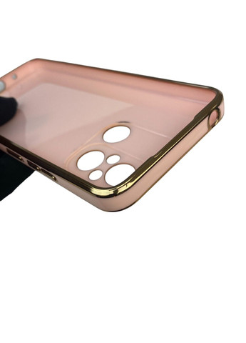 Чохол для Redmi 12C з кільцем MagSafe із золотою окантовкою на сяомі редмі 12с пудровий gs1 Xiaomi (366231355)