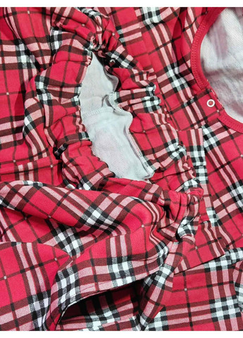 Красная зимняя пижама женская байка белая клетка 48-50 красная 41748671-1 Triko