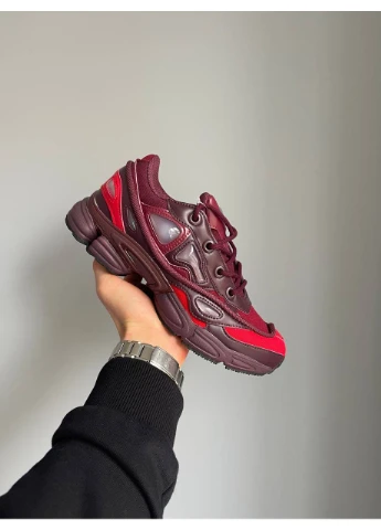 Темно-червоні Осінні кросівки чоловічі adidas raf simons ozweego burgundy | адідас раф сімонс темно-червоні No Brand