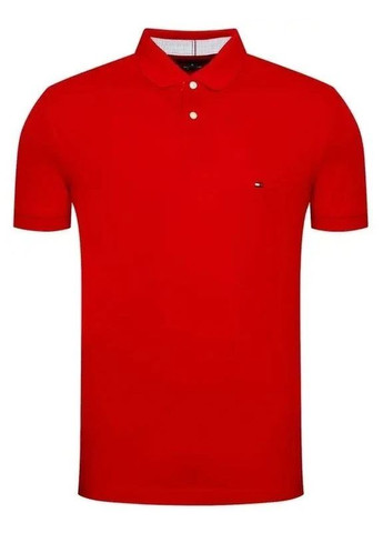 Красная футболка-поло мужское для мужчин Tommy Hilfiger с логотипом
