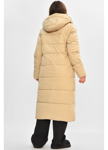 Світло-бежева зимня куртка жіноча подовжена зимова світло-бежевого кольору Let's Shop