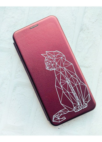 Чохол-книжка з малюнком для Samsung Galaxy A54 5G (A546) Бордовий Котик (принт 125) Creative (355395421)