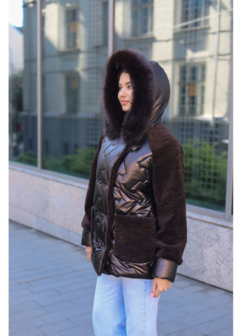 Темно-коричневая зимняя куртка MN