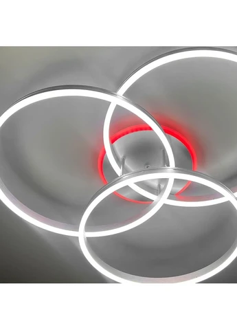 LED светильник белый на 3 кольца с RGB в сером корпусе Ø 80 см LineF (400167596)
