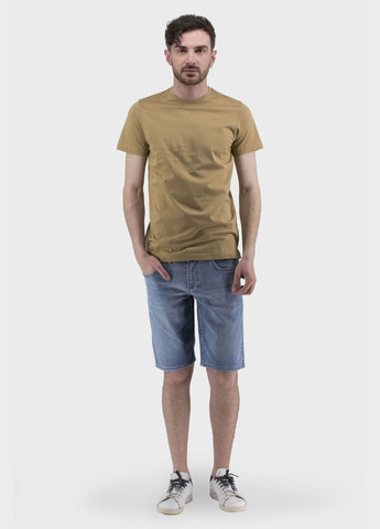 Бежева чоловіча літня футболка casual з круглим вирізом – 6 кольорів (, ), 36579 Buke