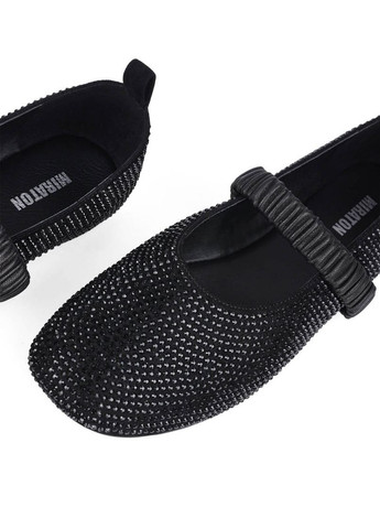 Жіночі жіночі балетки jr1123-2 чорний велюр MIRATON | чорні текстиль (302651897)