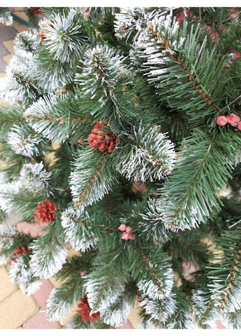Ялинка Кармен з шишками і червоною калиною 1.80м Зелена ялинка штучна з натуральними шишками та підставкою Xatynka (363057985)