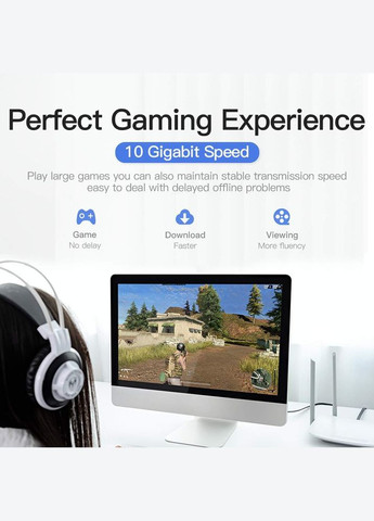 Патч корд сетевой кабель 10 Гбит\с Ethernet RJ45 Cat 7 плоский 5М Black (ICABJ) Vention (300524003)