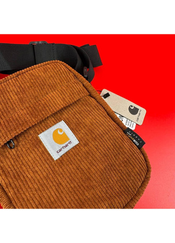 Сумка через плече барсетка Вельветова Кархарт месенджер колір Коричневий No Brand (361668701)