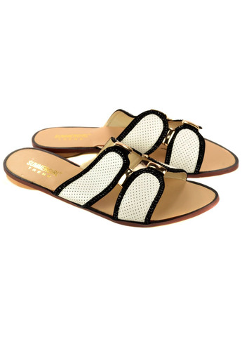 Черно-белые летние шлепанцы SUMMERGIRL