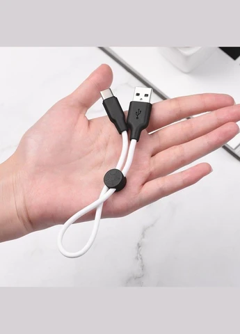 Кабель X21 Plus USB to TypeC 3A, 0.25m, silicone, silicone connectors, Black+White Hoco (302661894)