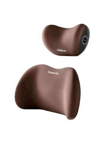 Набір подушок ортопедичних під шию і спину в машину, подушки на підголівник і спинку сидіння, коричневі No Brand (359459743)