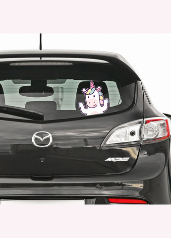 Наклейка цветная виниловая декоративная на автомобиль "Единорог" из Оракала. Кавун наліпка (316142104)