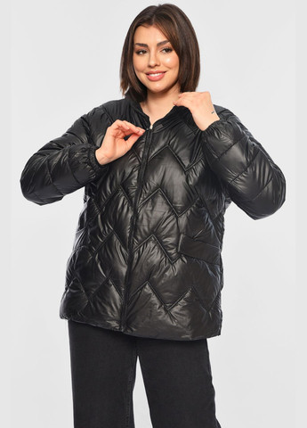 Чорна демісезонна куртка жіноча демісезонна чорного кольору Let's Shop
