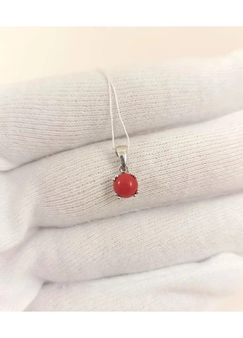 Подвеска серебряная с кораллом 1000-кр No Brand Підвіска (384051034)