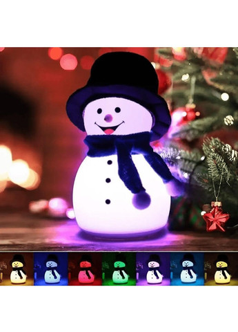 Дитячий настільний світлодіодний силіконовий нічник із USB 7 кольорів світіння 17.5х12.7х12.5 см (478178-Prob) Сніговик Unbranded (303001004)