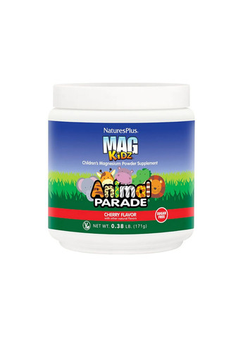 Вітаміни та мінерали Animal Parade Mag Kidz Sugar Free, 171 грам Вишня Natures Plus (293483149)