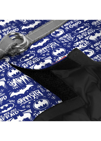 Шлея для собак м'яка Clothes з QR паспортом, малюнок "Бетмен біло-блакитний",, В 28-31 см, С 20-22 см WAUDOG (363199867)