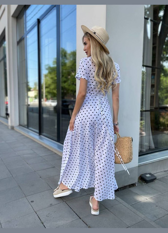 Белое праздничный платье No Brand в горошек