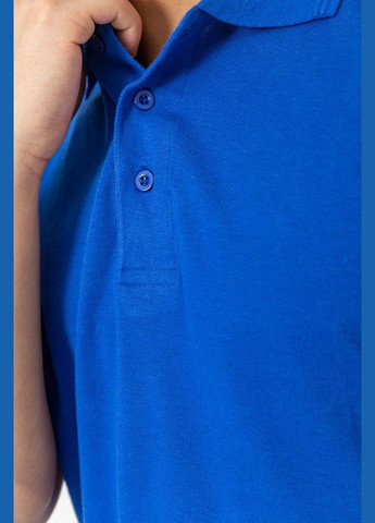 Синяя поло мужское однотонное 244r015 с длинным рукавом Ager