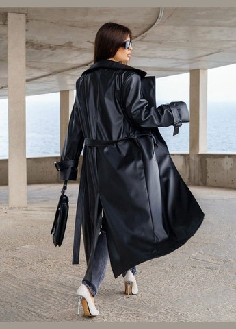 Черное демисезонное Пальто 13584 черное ISSA PLUS