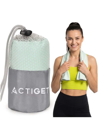 Рушник спортивний 80 x 40 см з мікрофібри Mint Actiget м'ятний