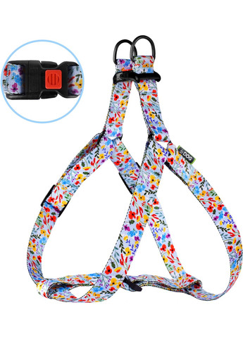 Шлея охват грудной клетки 40-56 см ширина 16 мм Flowers blue (2100102403018) Hi Dog (320760855)