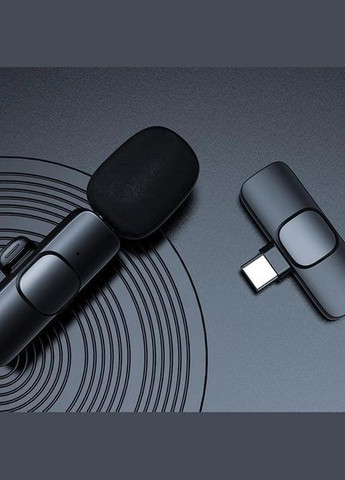 Подвійний петличний бездротовий мікрофон K9 Type-C, Чорний Art (290708186)
