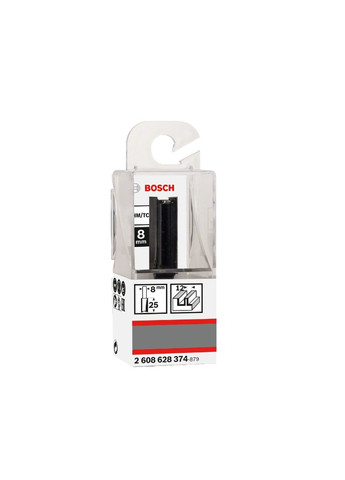 Пазова фреза (12х8х62 мм) Standard for Wood пряма кінцева (21760) Bosch (290253104)