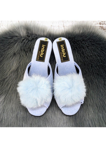 Светло-голубые тапочки домашние Inblu