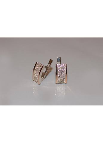 Серебряные серьги со вставками из золота Silver Style (366813152)