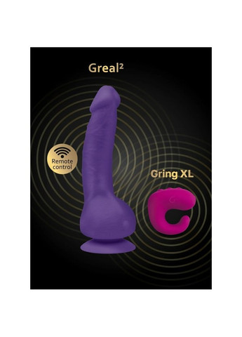 Вибратор реалистичный на присоске Greal 2 Gvibe, фиолетовый, 22 х 3.7 см No Brand (341305985)