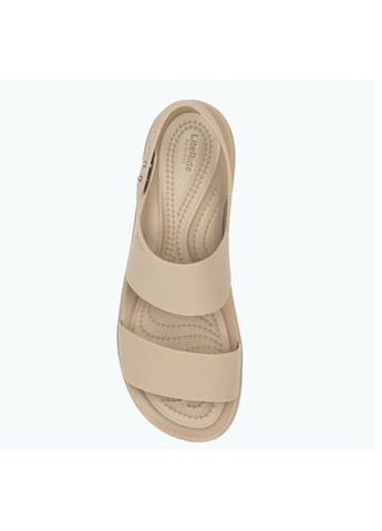 Светло-коричневые женские сандалии платформа лавандовые women's 4u low wedges sandal purple moon Crocs