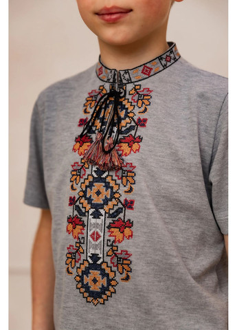 Футболка вышиванка для мальчика Лукаш серая Galychanka 7768 (365251275)