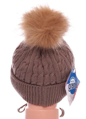 Шапка+шарф вязка с крупным узором термоутеплитель коричневая 6м+ (51790) BABYKROHA (337706222)