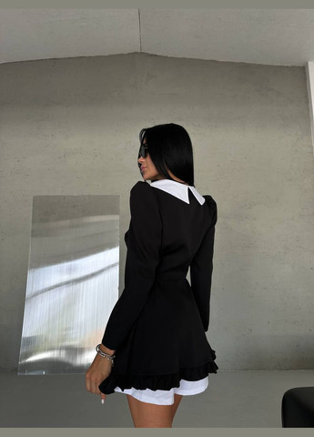 Черное праздничный, коктейльное, деловое, откровенный, повседневный, кэжуал, джинсовое, вечернее платье женское No Brand однотонное