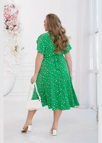 Салатова повсякденний яскрава жіночна сукня на запах No Brand в горошок