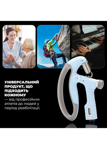 Оригинал! Эспандер кистевой со счетчиком PP-4403 с регулируемой нагрузкой 10-100 кг. Синий PowerPlay (398848766)